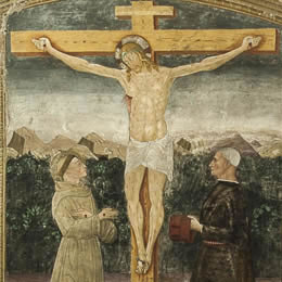 Cristo crocifisso con San Francesco d'Assisi e Bartolomeo Colleoni